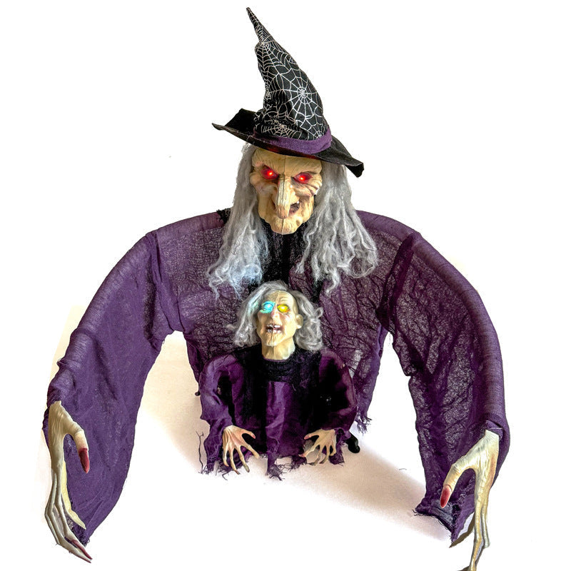 Halloween Parent-child Witch Ornaments Floor Outlet Luminous
