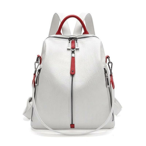 Two Pieces Anti-theft Soft Leather Wild Backpack