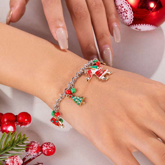 Personalized Christmas Bracelet Christmas Tree Santa Claus Pendant