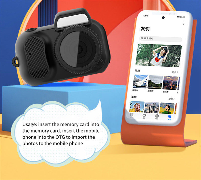 Retro Mini Camera With Screen Indoor Home Outdoor 1080p HD Portable