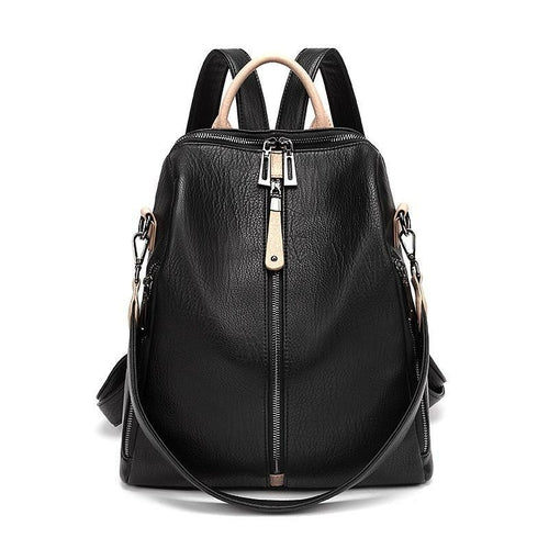 Two Pieces Anti-theft Soft Leather Wild Backpack