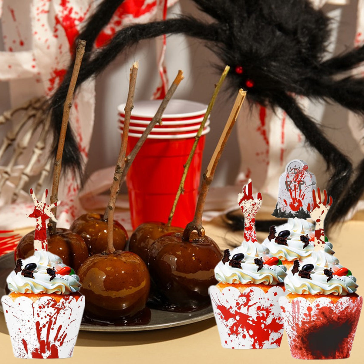 48 Pcs Halloween Cupcake Toppers