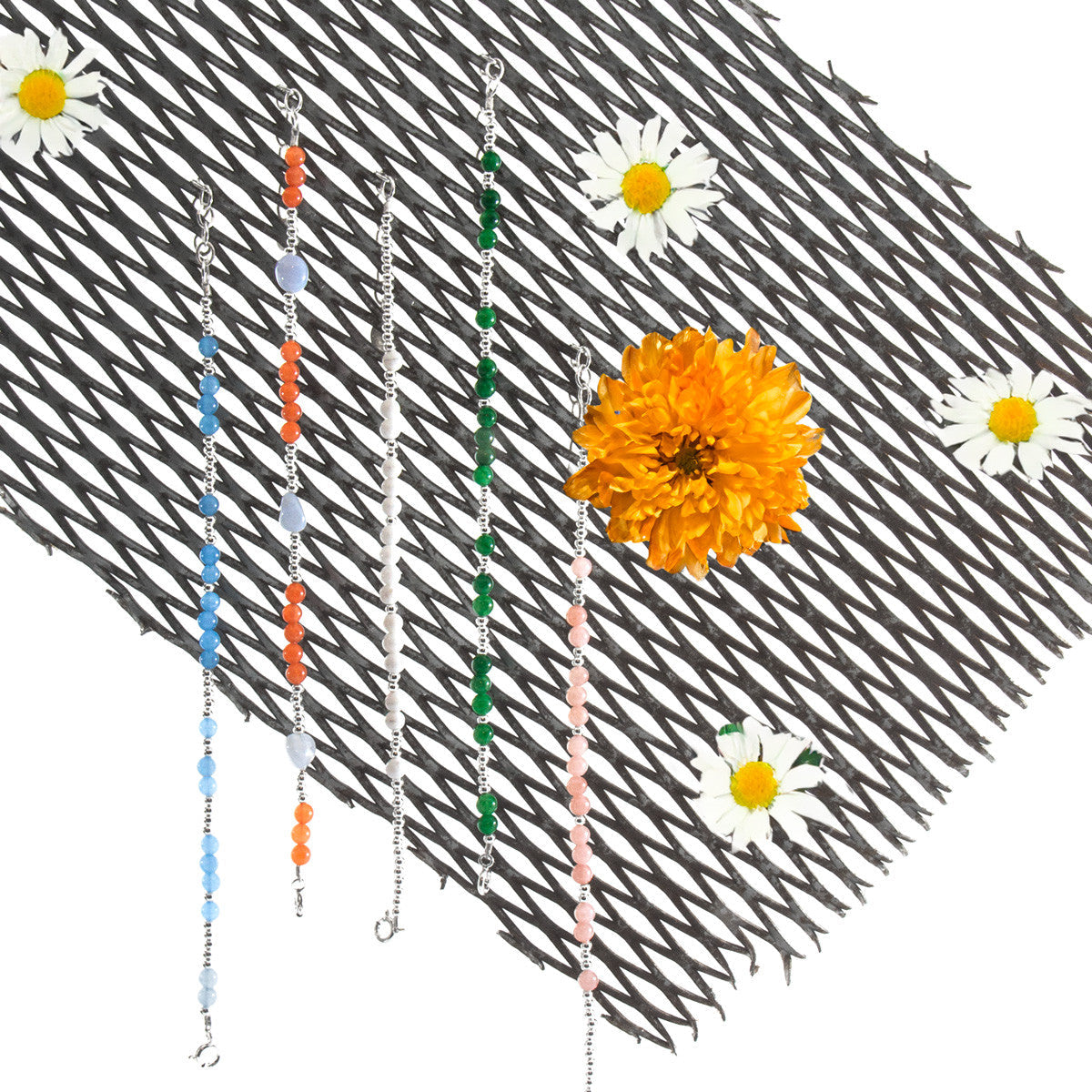 Green Agate Sienna Silver and Stone Bracelet