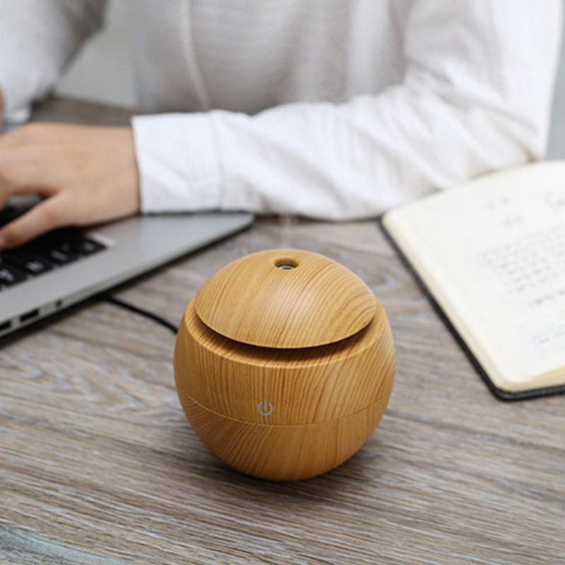 Wood Grain USB Aroma Essential Oil Diffuser Ultrasonic Cool Mist