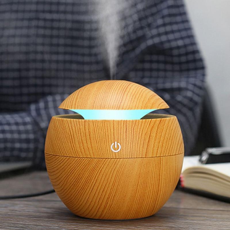 Wood Grain USB Aroma Essential Oil Diffuser Ultrasonic Cool Mist