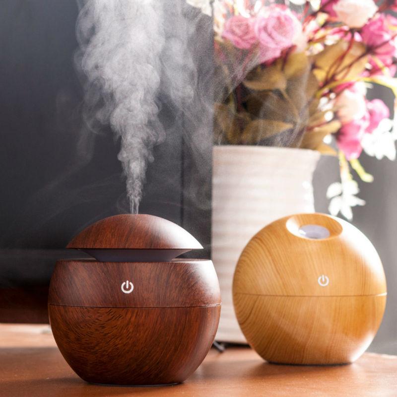 Wood Grain USB Aroma Essential Oil Diffuser Ultrasonic Cool Mist