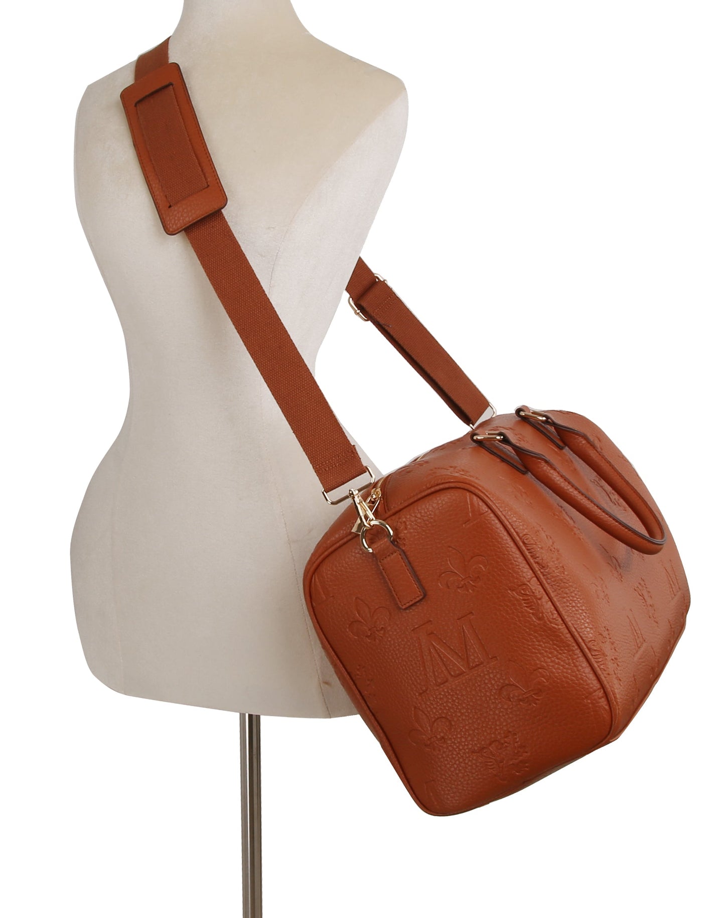 Monogram duffle bag with crossbody strap