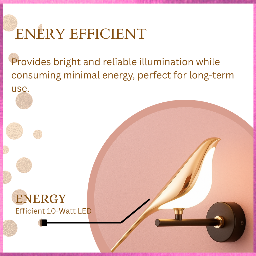 Chanya Haus Luxury Bird-Inspired LED Wall Lamp