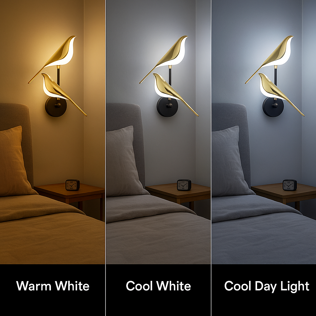 Chanya Haus LED Wall Light – Elegant Bird Design, 3 Colors