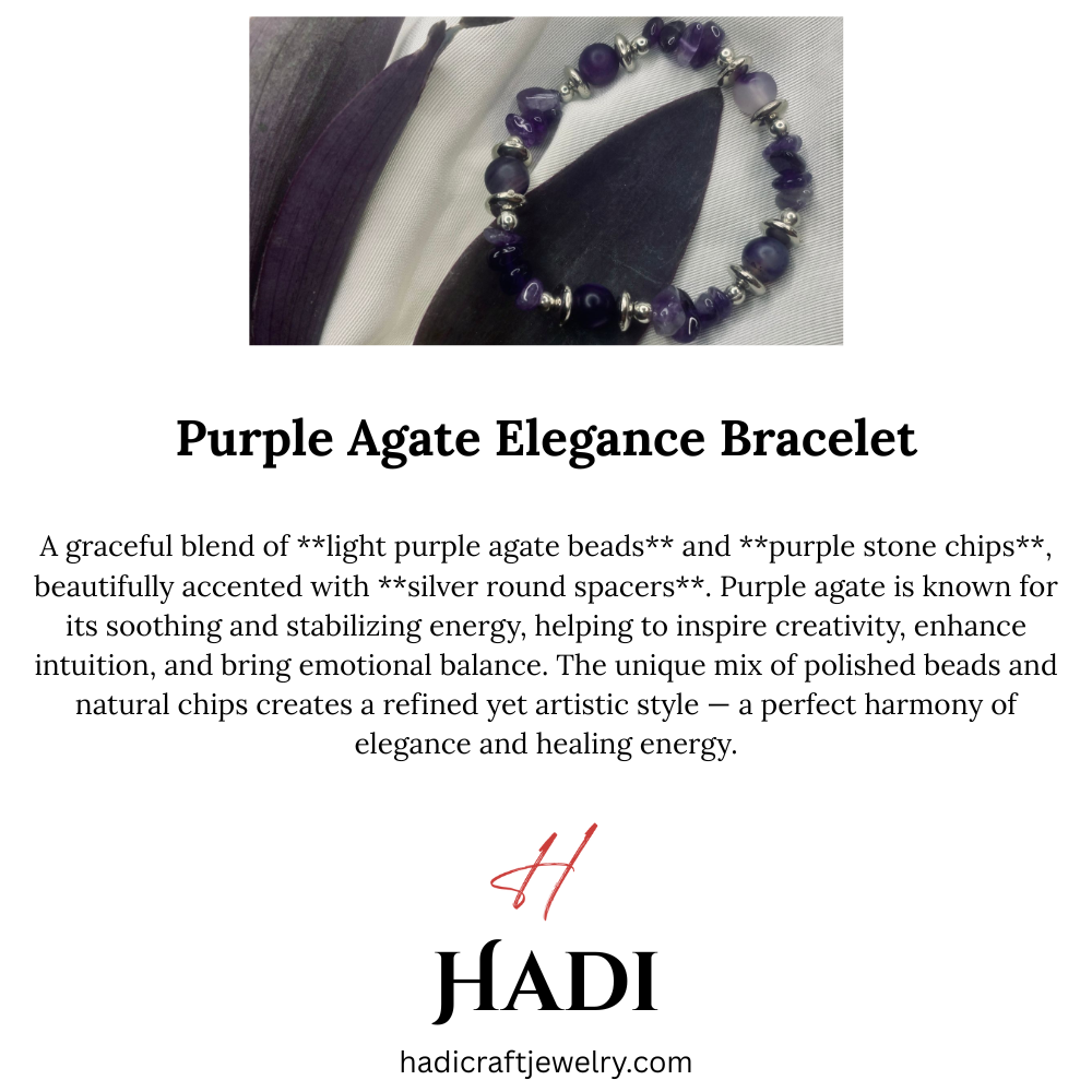 Purple Agate Chip Bracelet with Silver Spacers,Bohemian style bracelet