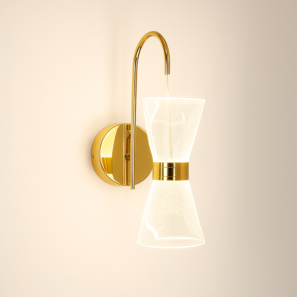 Chanya Haus Decorative LED Wall Sconce in Golden Aluminium