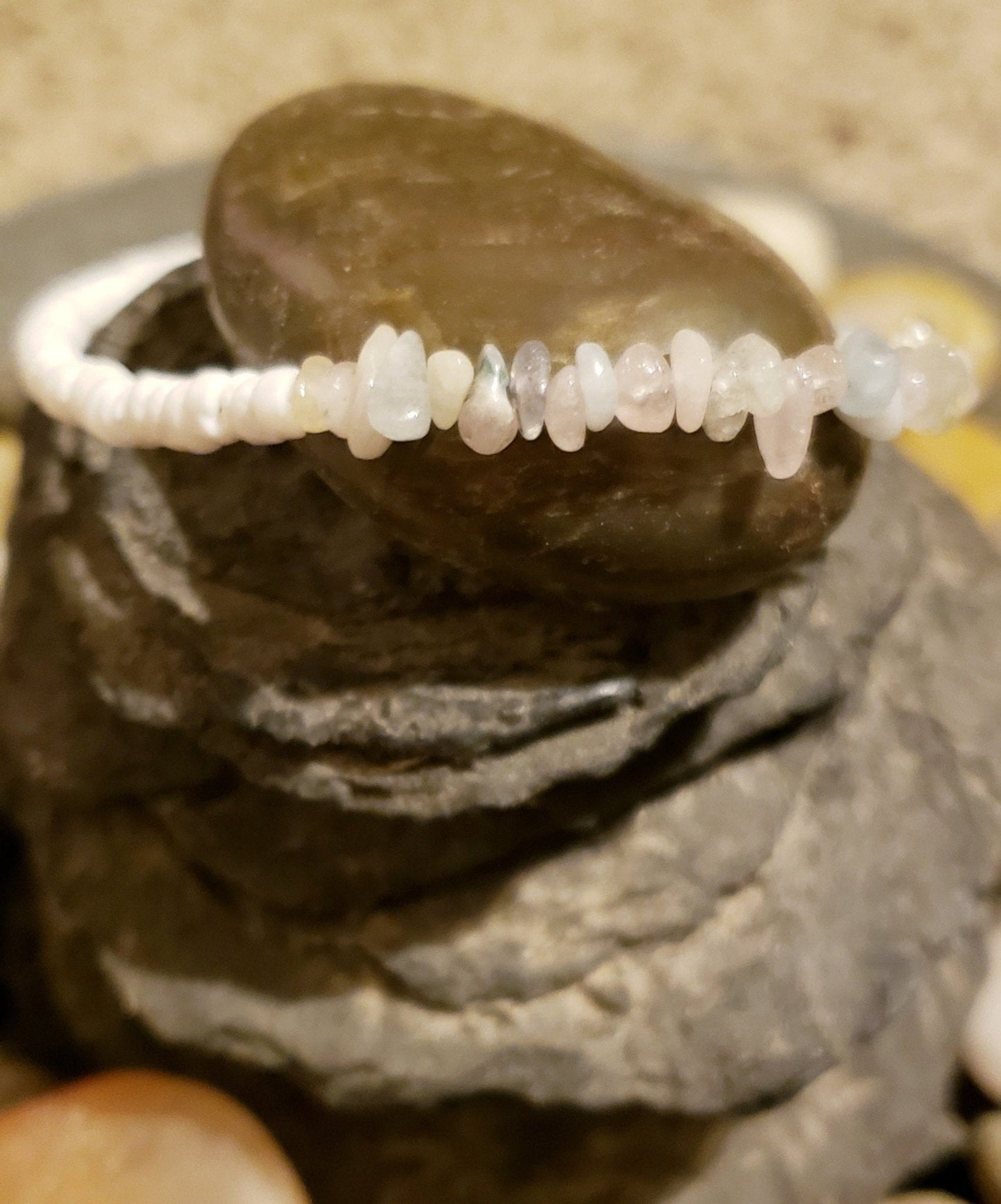 Santai Natural Stone Bracelet - Pink - Morganite