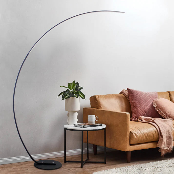Modern RGBW Curved Floor Lamp | Sleek Ambient Lighting for Home